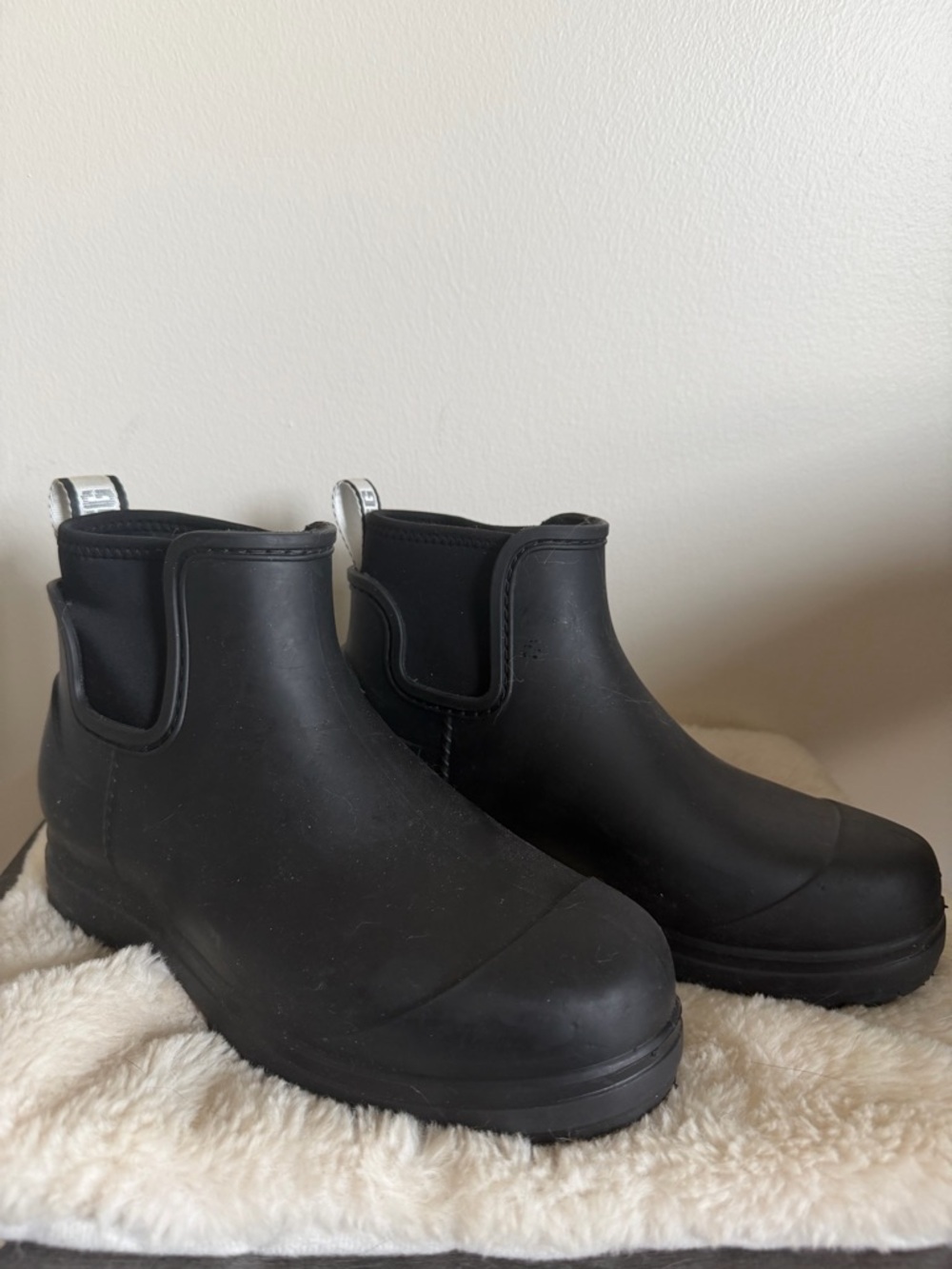 UGG Black Rubber Chelsea-Style Ankle Boots